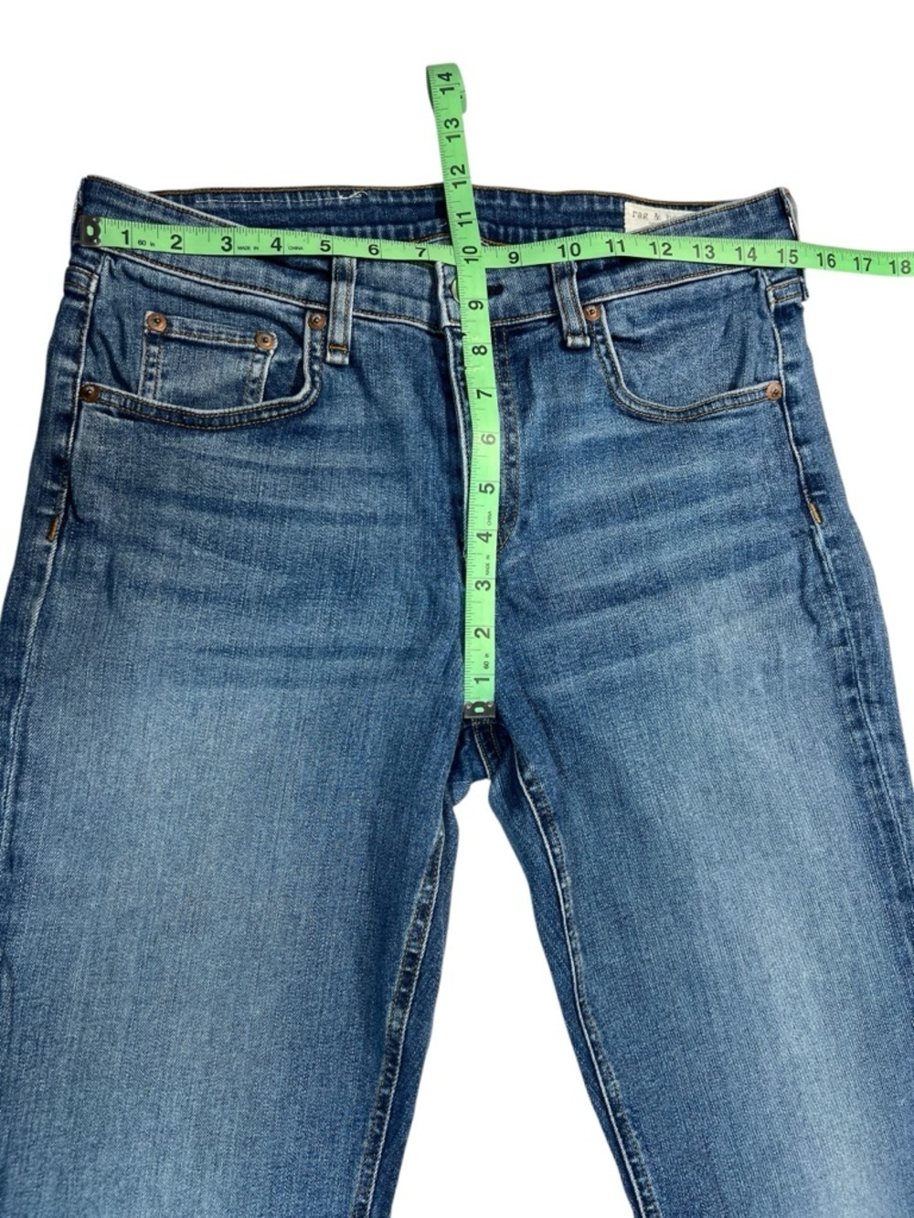 Rag and Bone Cate Skinny Blue Jeans Raw Hem Medium Wash Womens Size 31 Designer - Picture 4 of 12